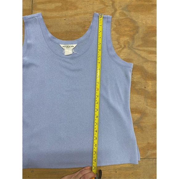 Misook Scoop Tank, Corn Flower Blue Top, Size Large, MSRP $188 - Picture 6 of 9